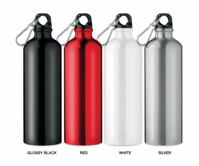 Aluminium Sports Bottle with Carabiner Hook Feature