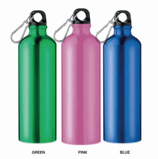 Aluminium Sports Bottle with Carabiner Hook Feature