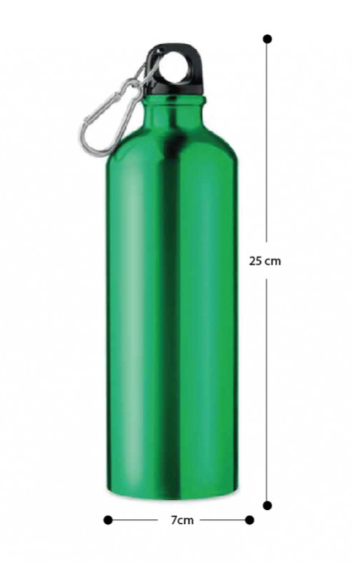 Aluminium Sports Bottle with Carabiner Hook Feature