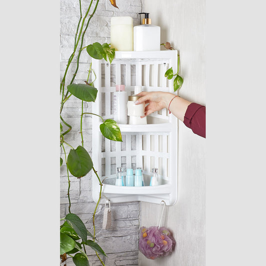 Wall Mount Corner Shelf Rack Organizer for Kitchen &amp; Bathroom