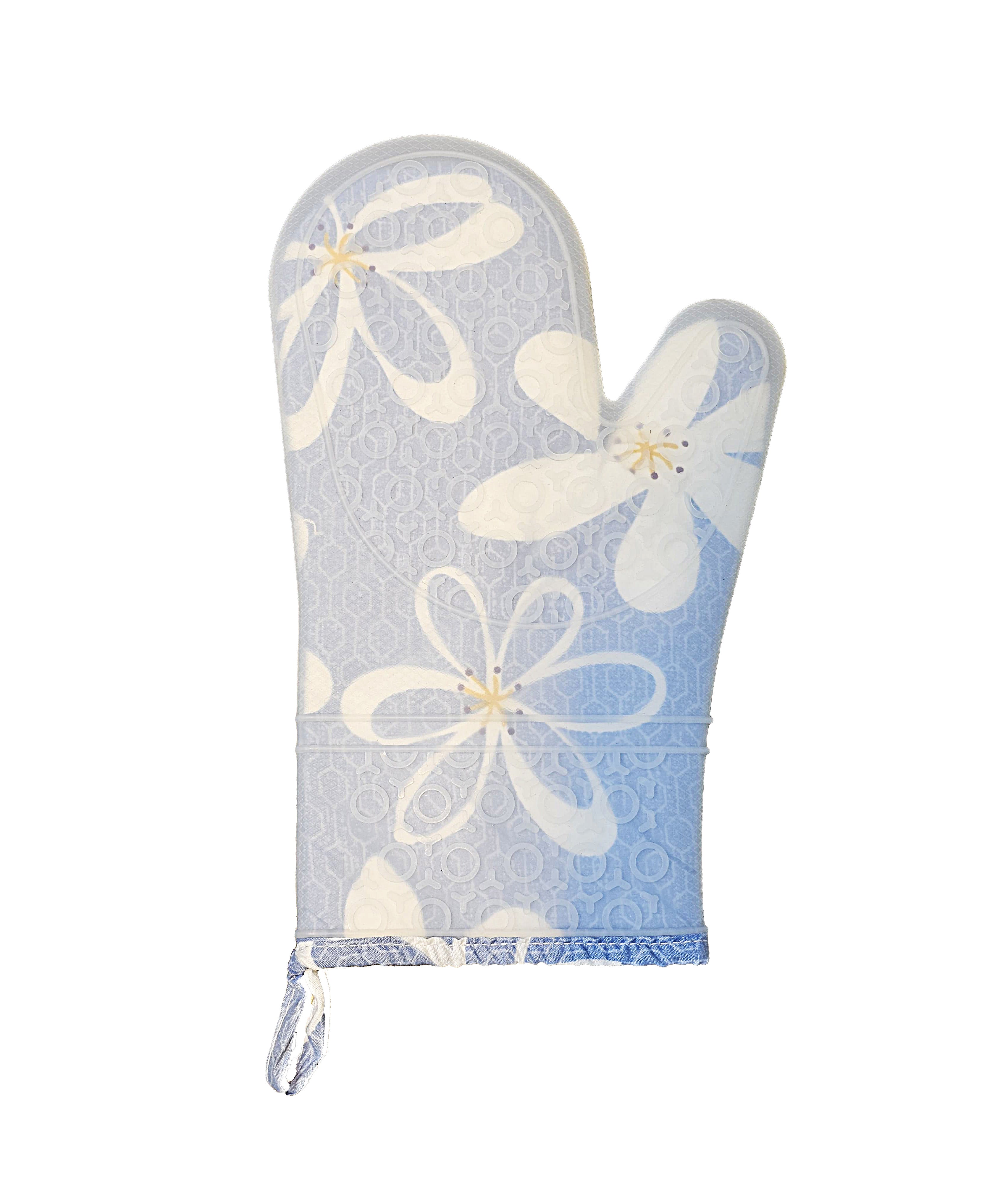 Silicone Cotton Double Layer Mitts Glove - 1 Pc