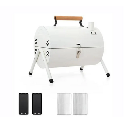 Portable Outdoor Camping Charcoal BBQ Grill – Cylindrical Design