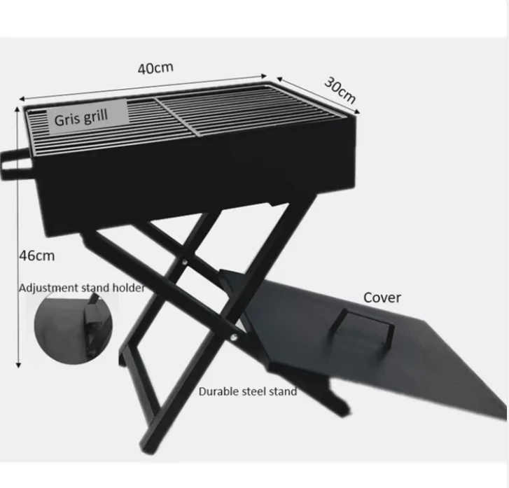 Portable X-Shape Foldable Charcoal Grill for Camping & Outdoor BBQ