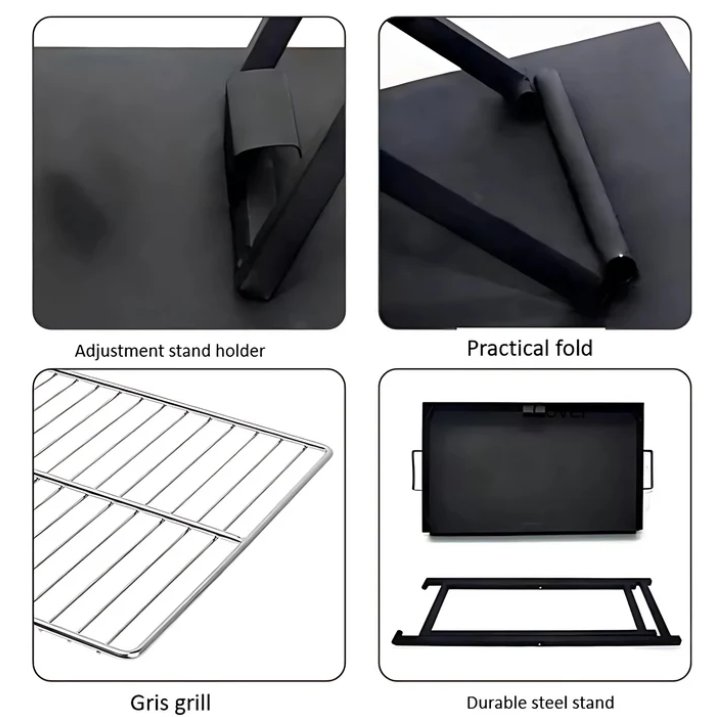 Portable X-Shape Foldable Charcoal Grill for Camping & Outdoor BBQ