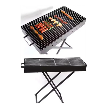 Portable Stainless Steel Charcoal Outdoor BBQ Grill – Durable & Foldable