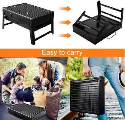 Foldable Charcoal Outdoor BBQ Grill – Portable Stainless Steel Design