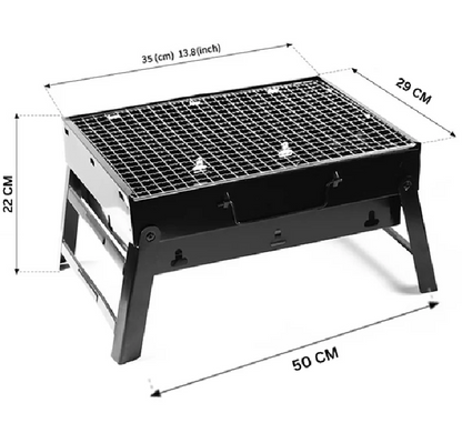 Foldable Charcoal Outdoor BBQ Grill – Portable Stainless Steel Design