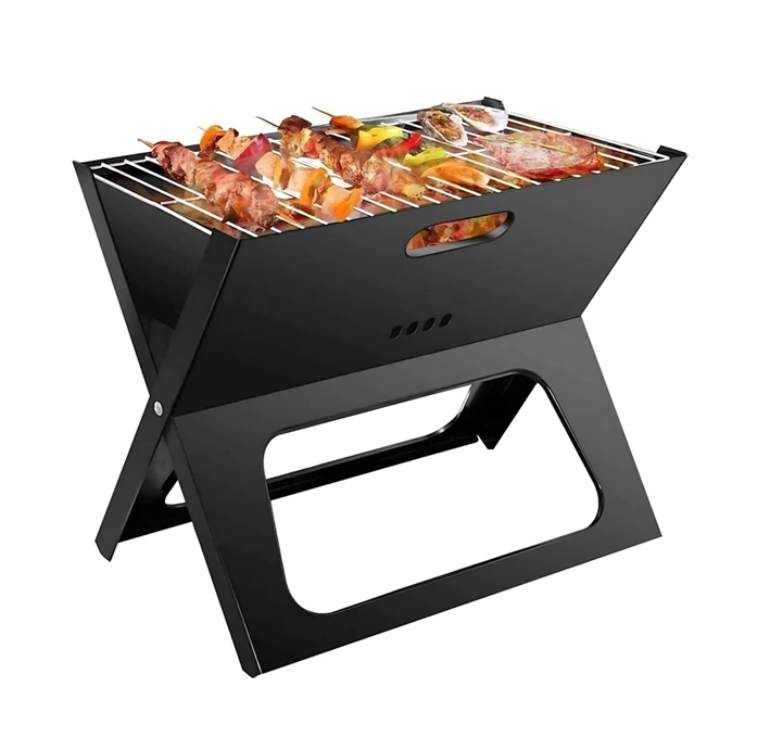 Stainless Steel Portable Camping BBQ Grill with Removable Mesh