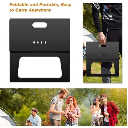 Stainless Steel Portable Camping BBQ Grill with Removable Mesh