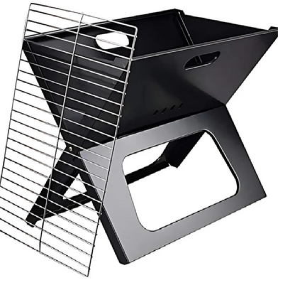 Stainless Steel Portable Camping BBQ Grill with Removable Mesh