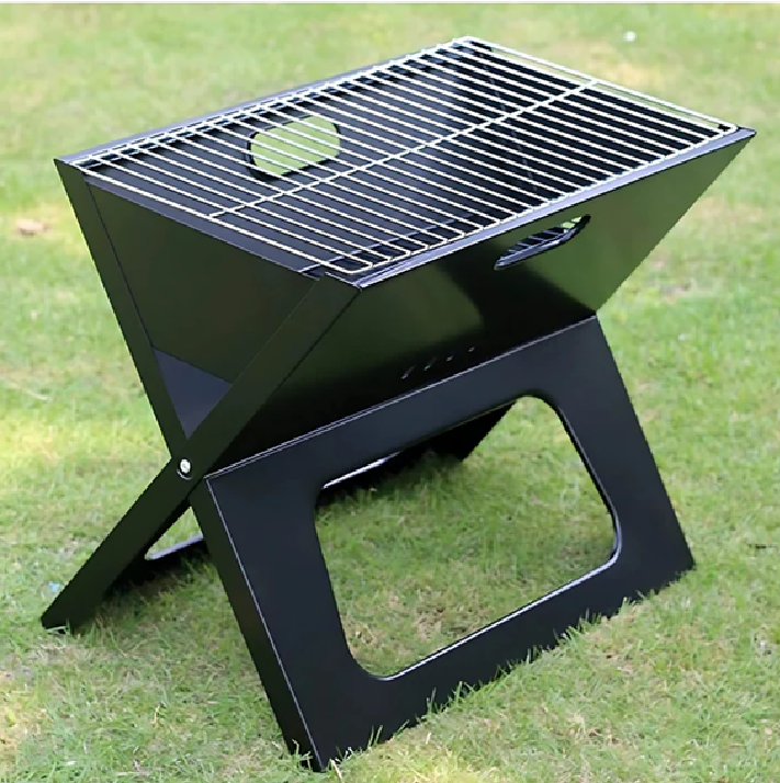 Stainless Steel Portable Camping BBQ Grill with Removable Mesh