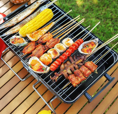 Portable Stainless Steel Camping BBQ Grill – Compact & Durable