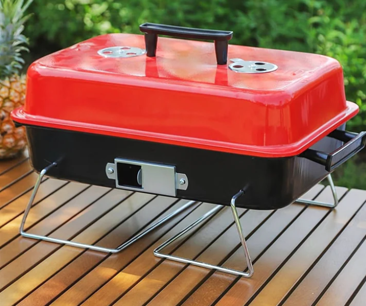 Portable Stainless Steel Camping BBQ Grill – Compact & Durable