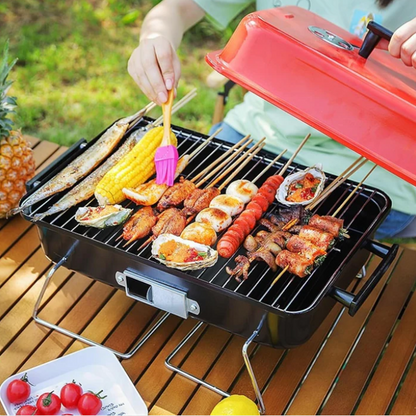Portable Stainless Steel Camping BBQ Grill – Compact & Durable