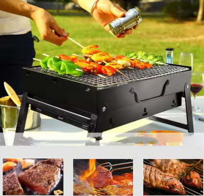 Foldable Charcoal Outdoor BBQ Grill – Portable Stainless Steel Design