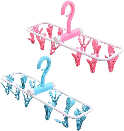 Foldable Portable Hanger Multi-Clip