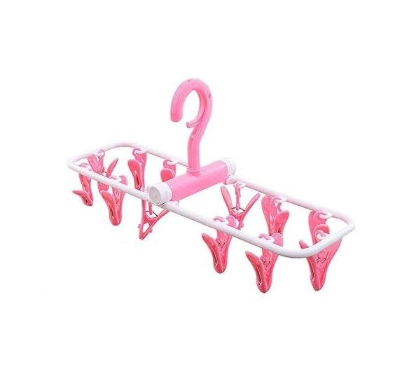 Foldable Portable Hanger Multi-Clip