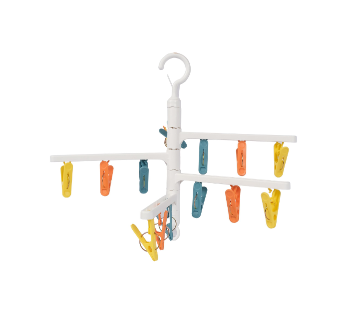 Clothes Hanger with Peg Clips