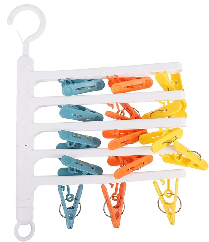 Clothes Hanger with Peg Clips