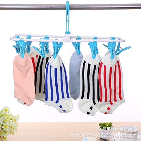Foldable Portable Hanger Multi-Clip