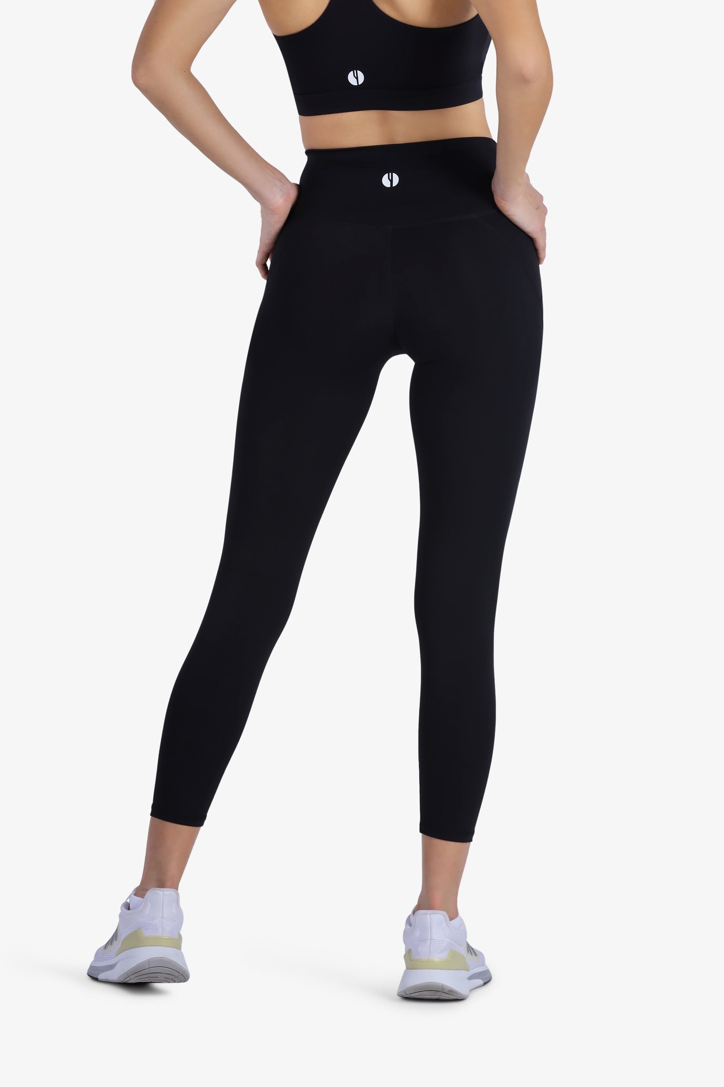 YesEco Women's Active Wear Set of Bra & Legging Pants Black