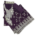Georgette Embroidery Unstitched Suit Set - Purple