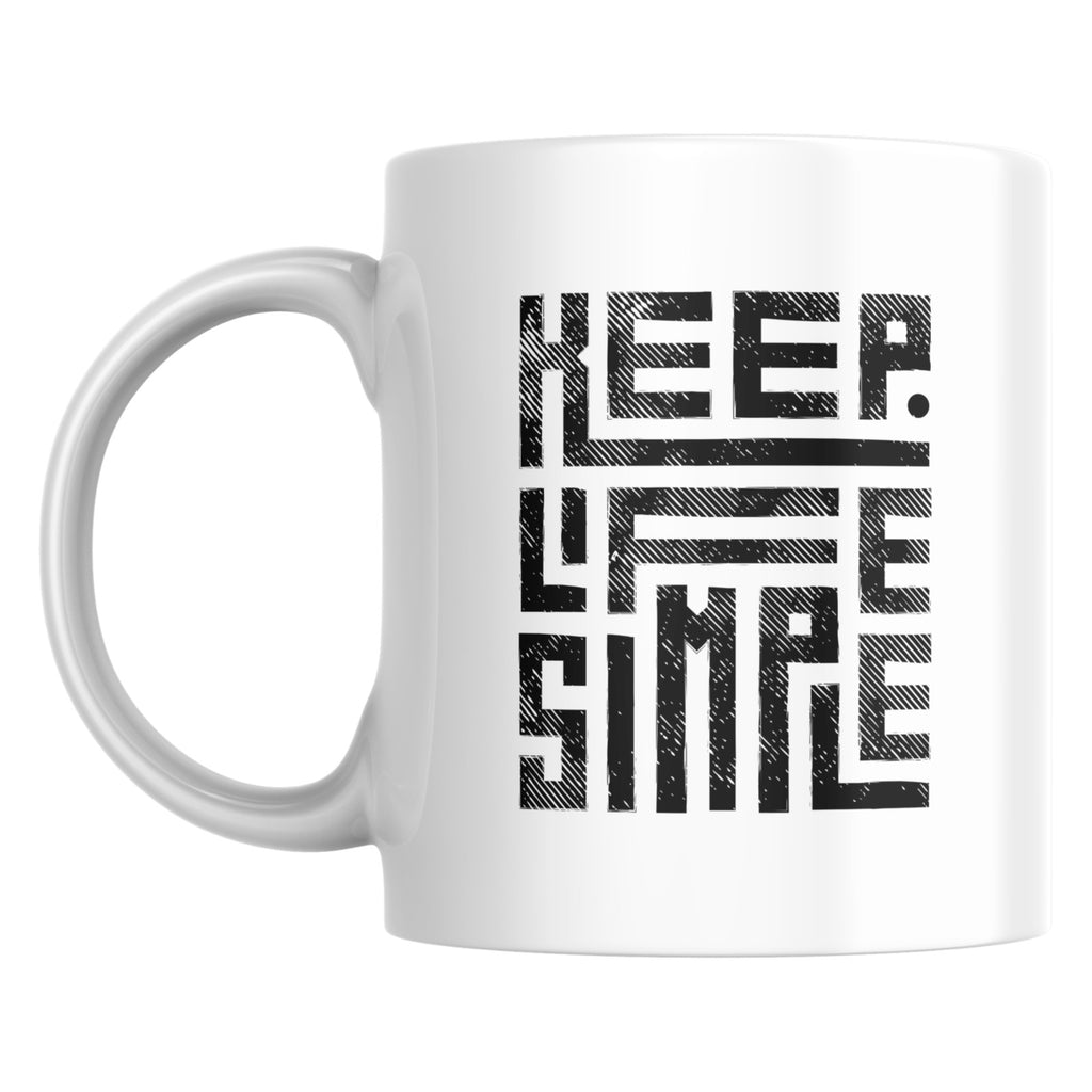 Keep Life Simple Ceramic Coffee Mug | Bold Minimalist Typography Design