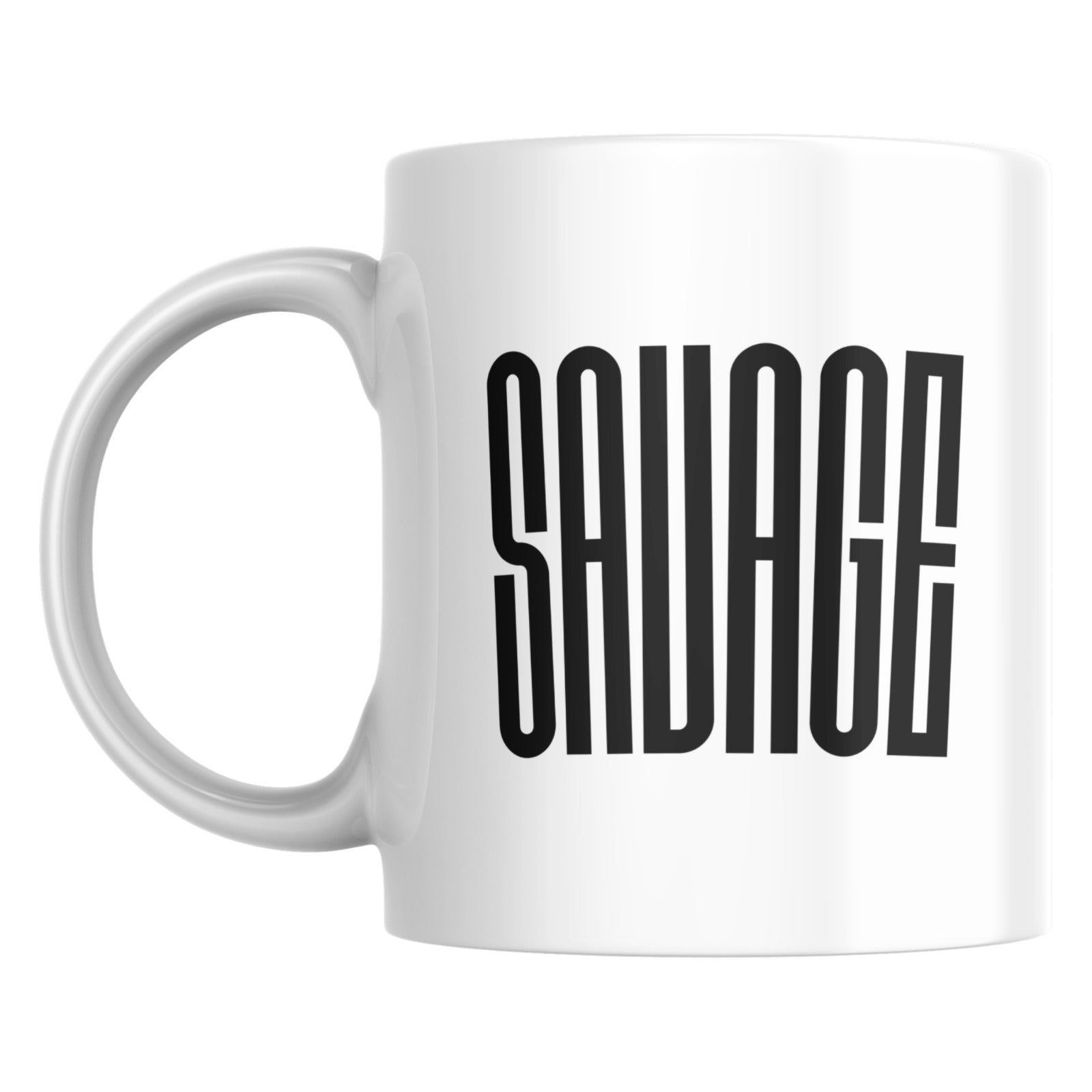 Savage Ceramic Coffee Mug | Bold Typography Statement Mug