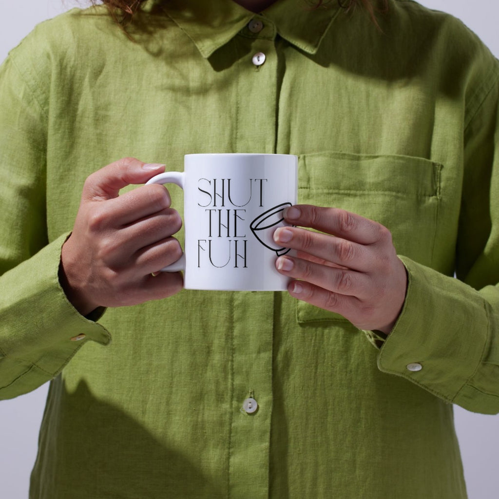 Shut The Fuh Cup – Funny Ceramic Coffee Mug 325ml | Humorous Gift Mug