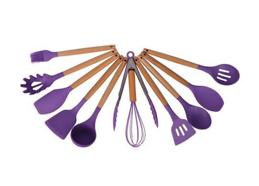 Kitchen Tools - Cooking Spoon Set with Wooden Handle 12 Pcs