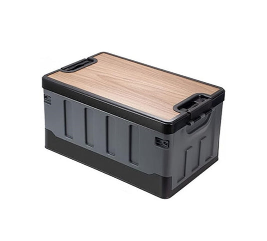 Outdoor Camping Collapsible Storage Box with Wooden Lid