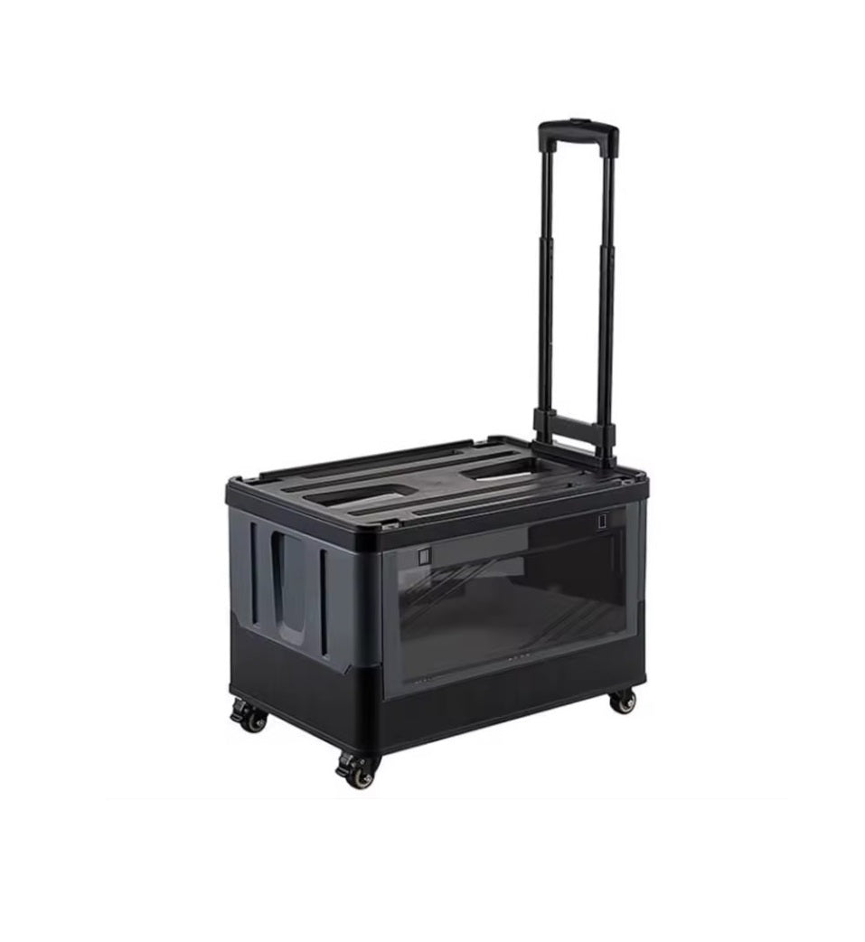 Collapsible Outdoor Camping Car Storage Box with Wheels & Pull Rod Handle