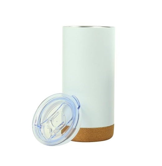 Double Wall Travel Tumbler with Cork Base & Lid