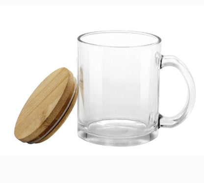 Eco-friendly Glass Mug with Bamboo Lid