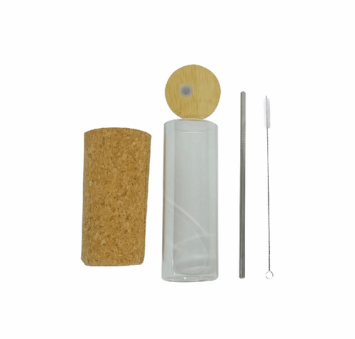 Borosilicate Glass Tumbler Set with Bamboo Lid
