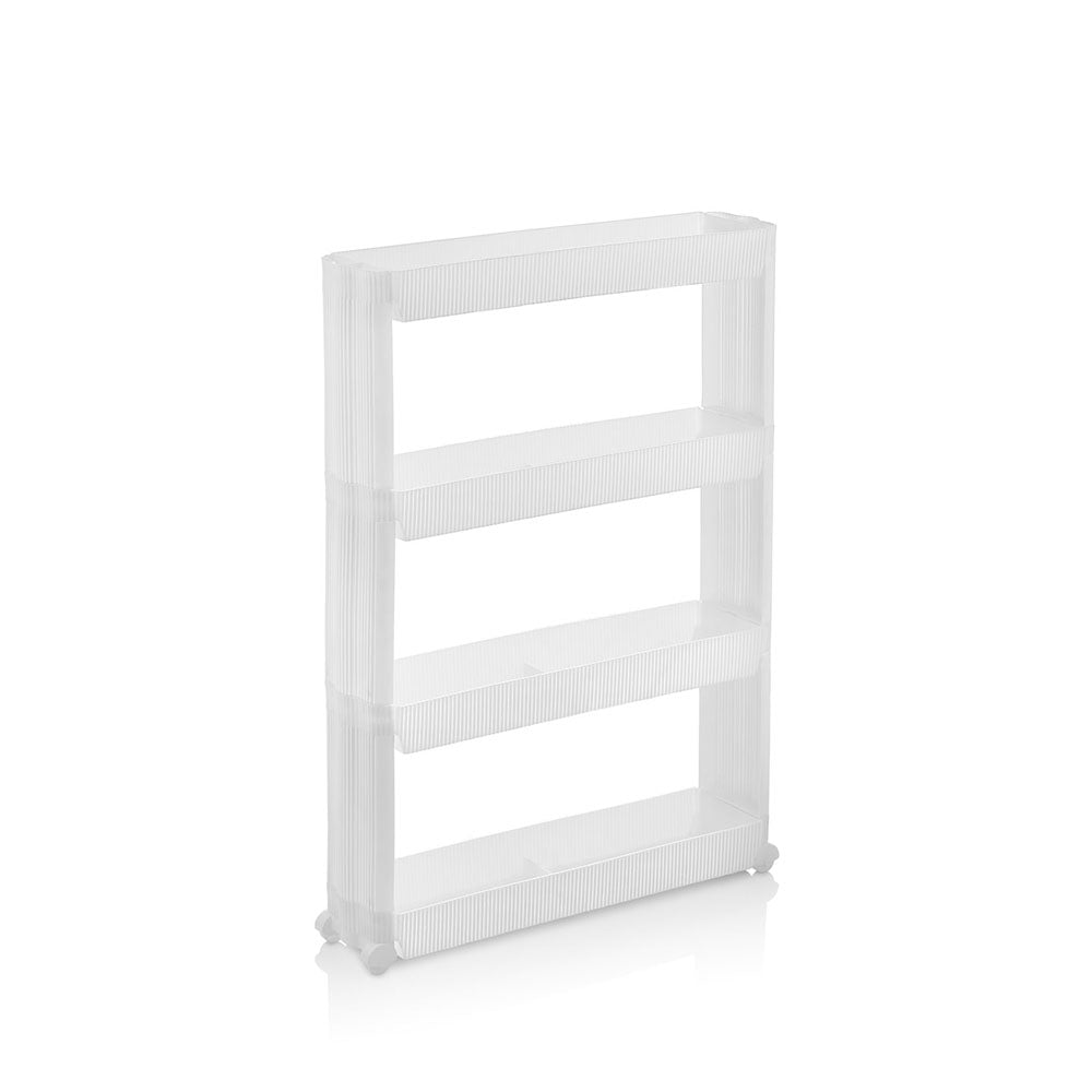 Multipurpose Plastic Trolley Rack with Wheels - 4 Layer
