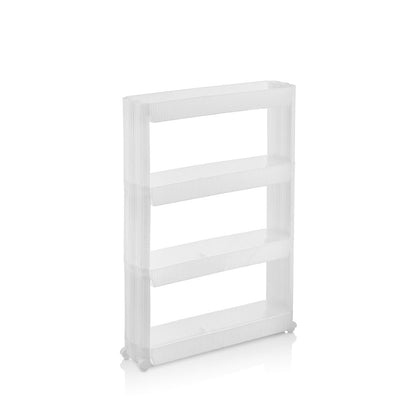 Multipurpose Plastic Trolley Rack with Wheels - 4 Layer