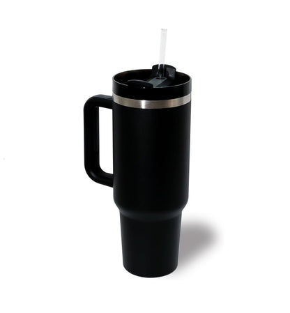 Insulated Stainless Steel Tumbler with Handle, Lid & Straw