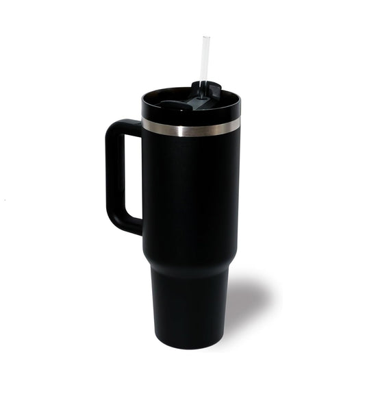 Insulated Stainless Steel Tumbler with Handle, Lid & Straw