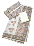 Chanderi Unstitched Suit Set - Off-White