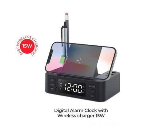 Digital Alarm Clock & Wireless Charger