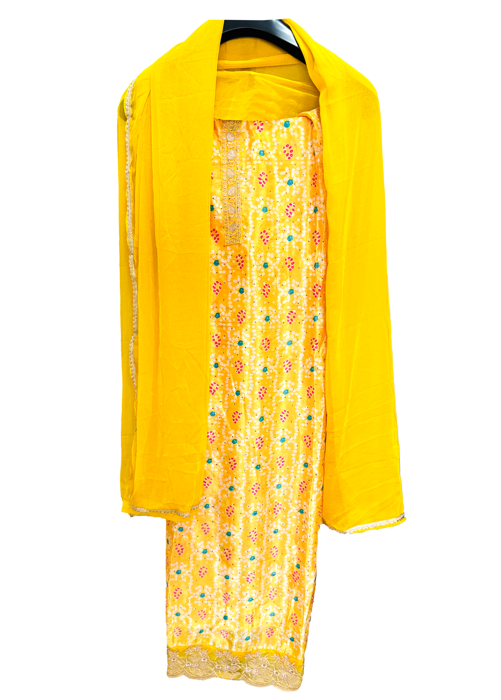 Chinnon Print Unstitched Suit Set - Yellow